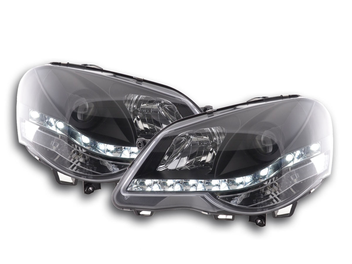 Scheinwerfer Set Daylight LED Tagfahrlicht VW Polo 9N3 05-09 schwarz Scheinwerfer Set Daylight LED Tagfahrlicht VW Polo 9N3 05-09 schwarz